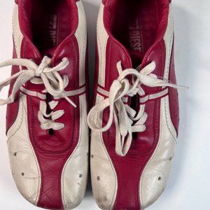 Diesel 2-Tone SAVAH Red & White Leather Sneakers Vintage Look! 8.5/39